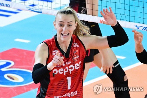 프로배구 페퍼저축은행의 외국인 공격수 테일러 프리카노. [한국배구연맹 제공=연합뉴스]